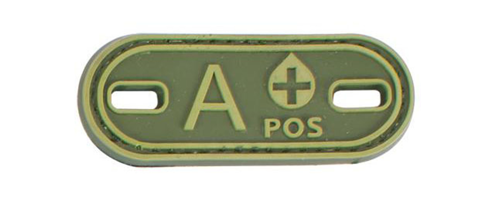 Matrix PVC Oval Blood Type Hook and Loop Patch - A POS / OD Green
