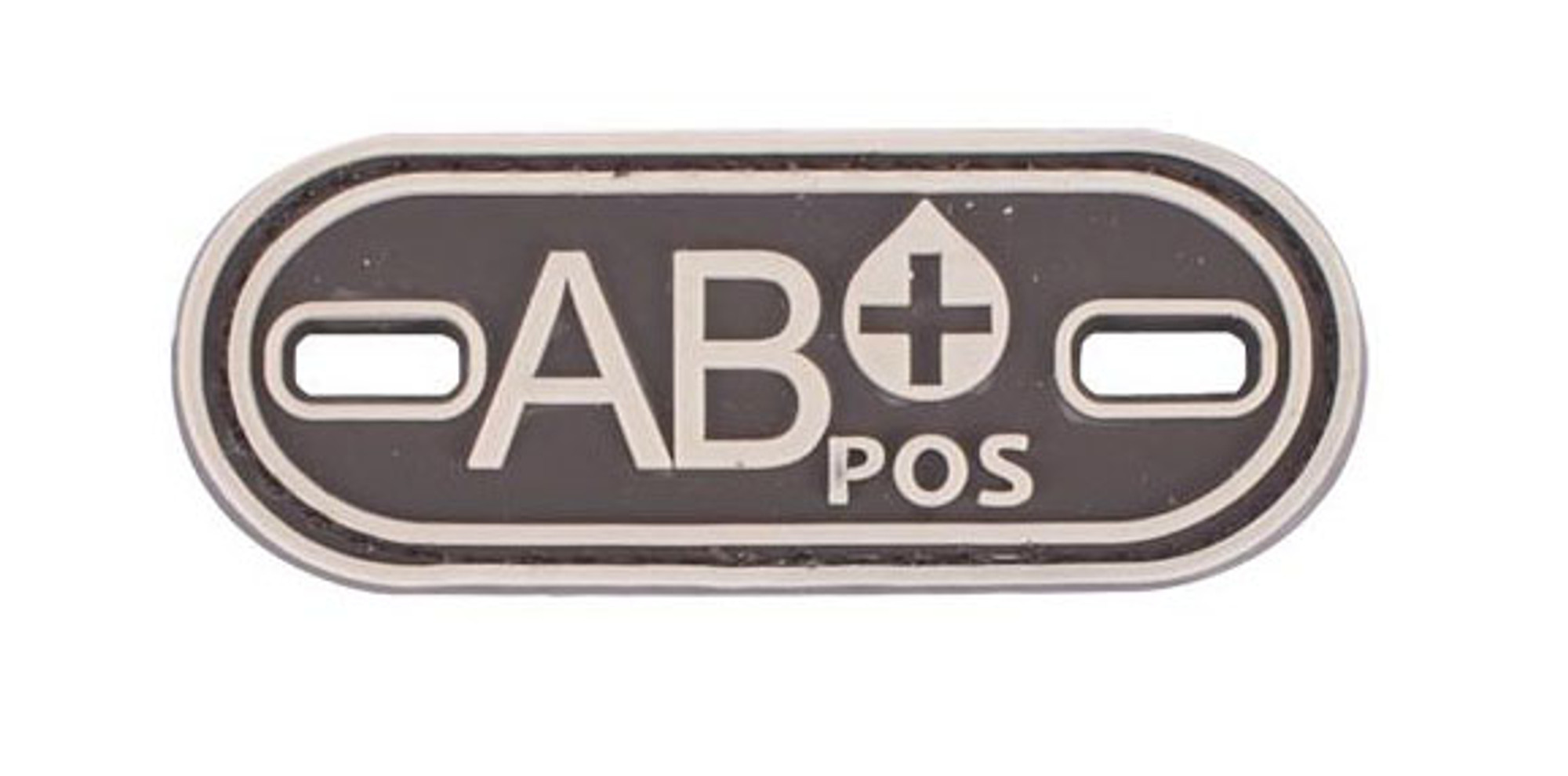 Matrix PVC Oval Blood Type Hook and Loop Patch - AB POS / Brown