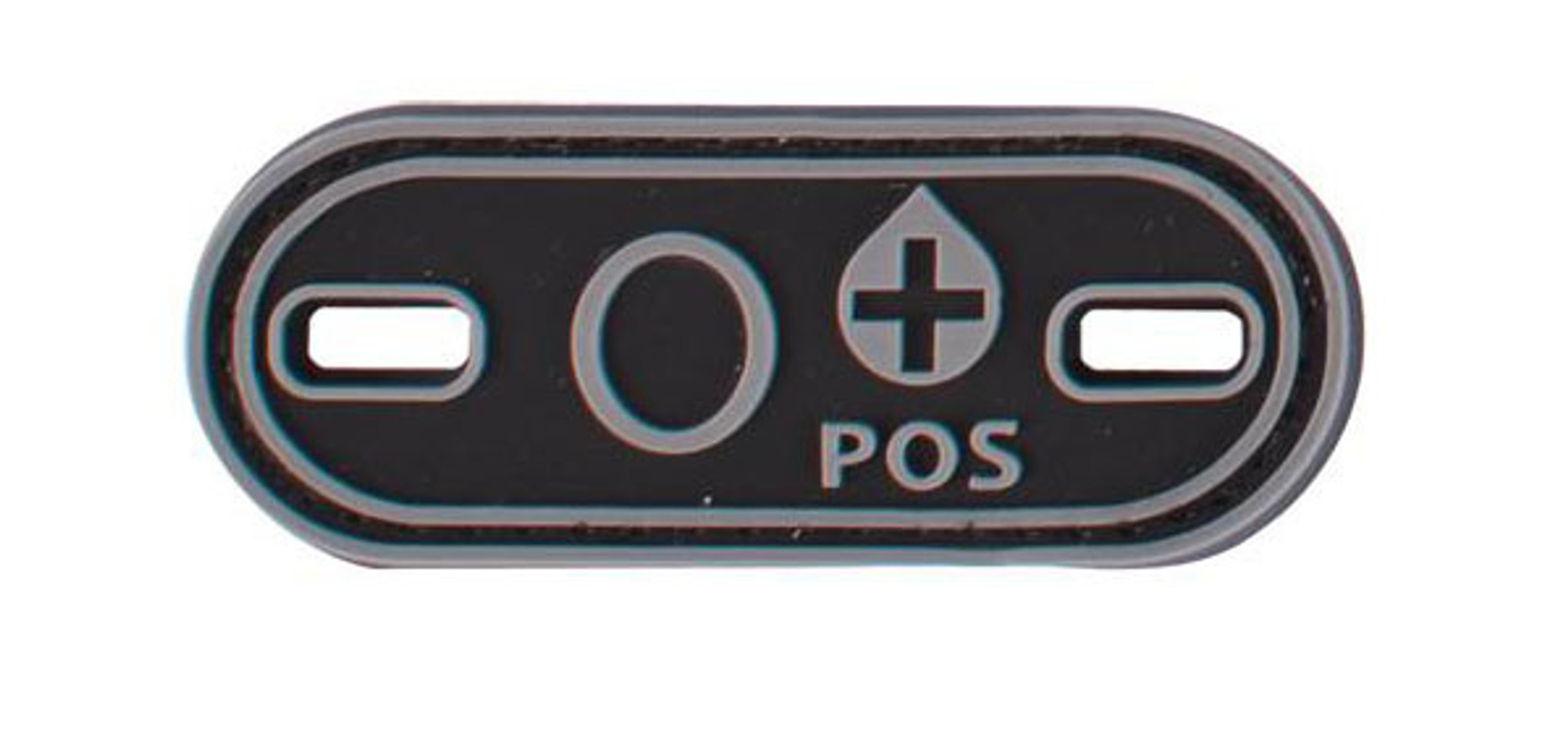 Matrix PVC Oval Blood Type Hook and Loop Patch - O POS / Black