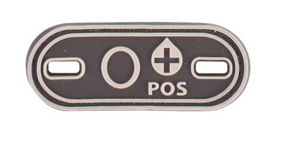 Matrix PVC Oval Blood Type Hook and Loop Patch - O POS / Brown