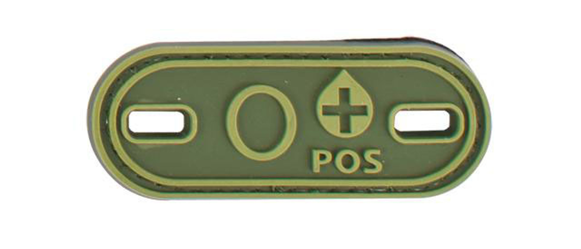 Matrix PVC Oval Blood Type Hook and Loop Patch - O POS / OD Green