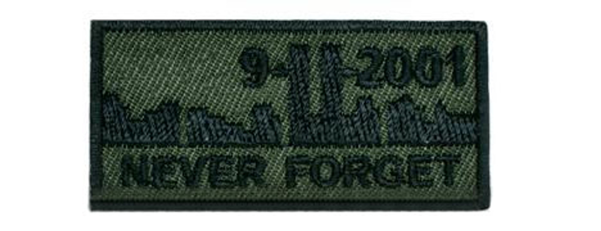 High Quality Embroidered "Never Forget 911" Hook and Loop Patch - OD