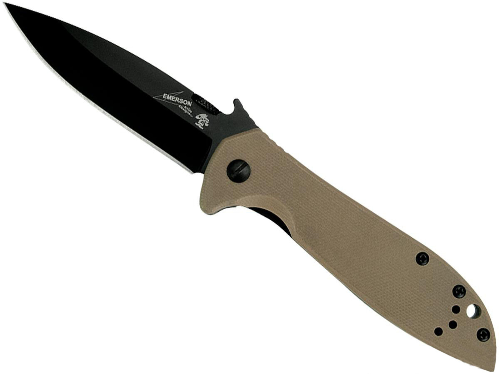Kershaw X Emerson CQC-4K Folding Knife with 3" Blade and Wave Opening Feature - Dark Earth