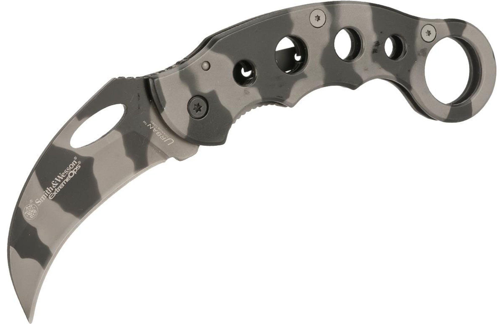Smith and Wesson Hawkbill Knife with Urban Camo Finish