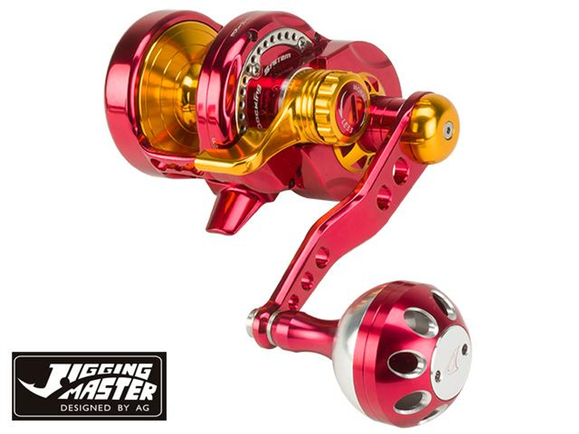 Jigging Master Monster Game High Speed Fishing Reel - Red / Gold (Size: PE2)