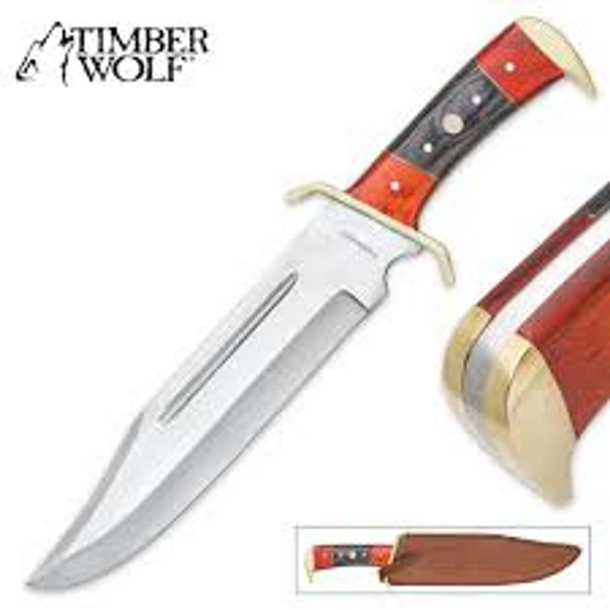 Timber Wolf Crimson & Ebony Bowie Knife