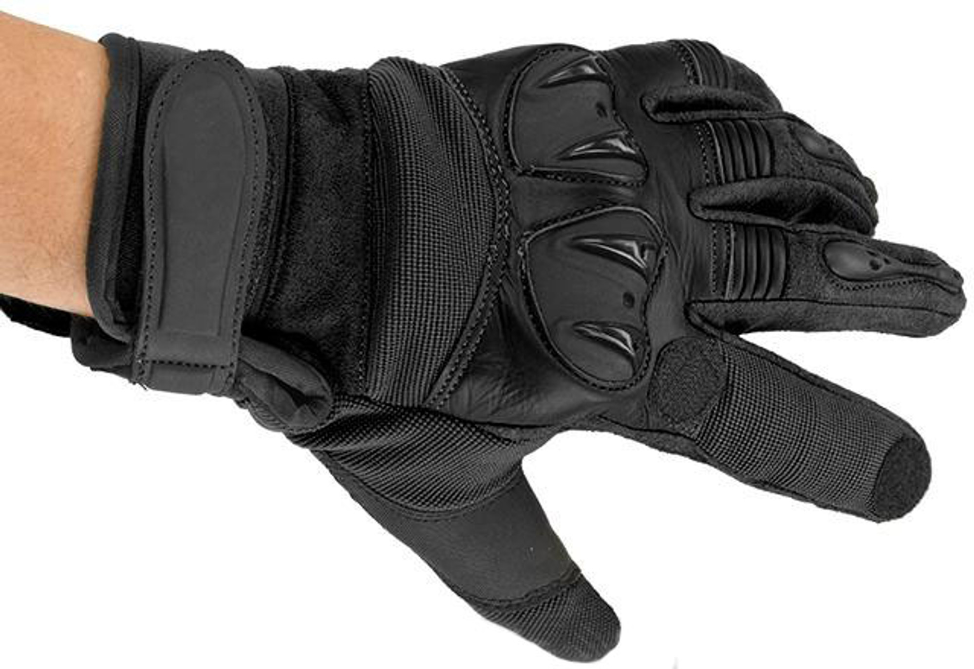 Matrix Tactical Knuckle Protector Leather Shooting Gloves (Color: Black /  Large) - Hero Outdoors