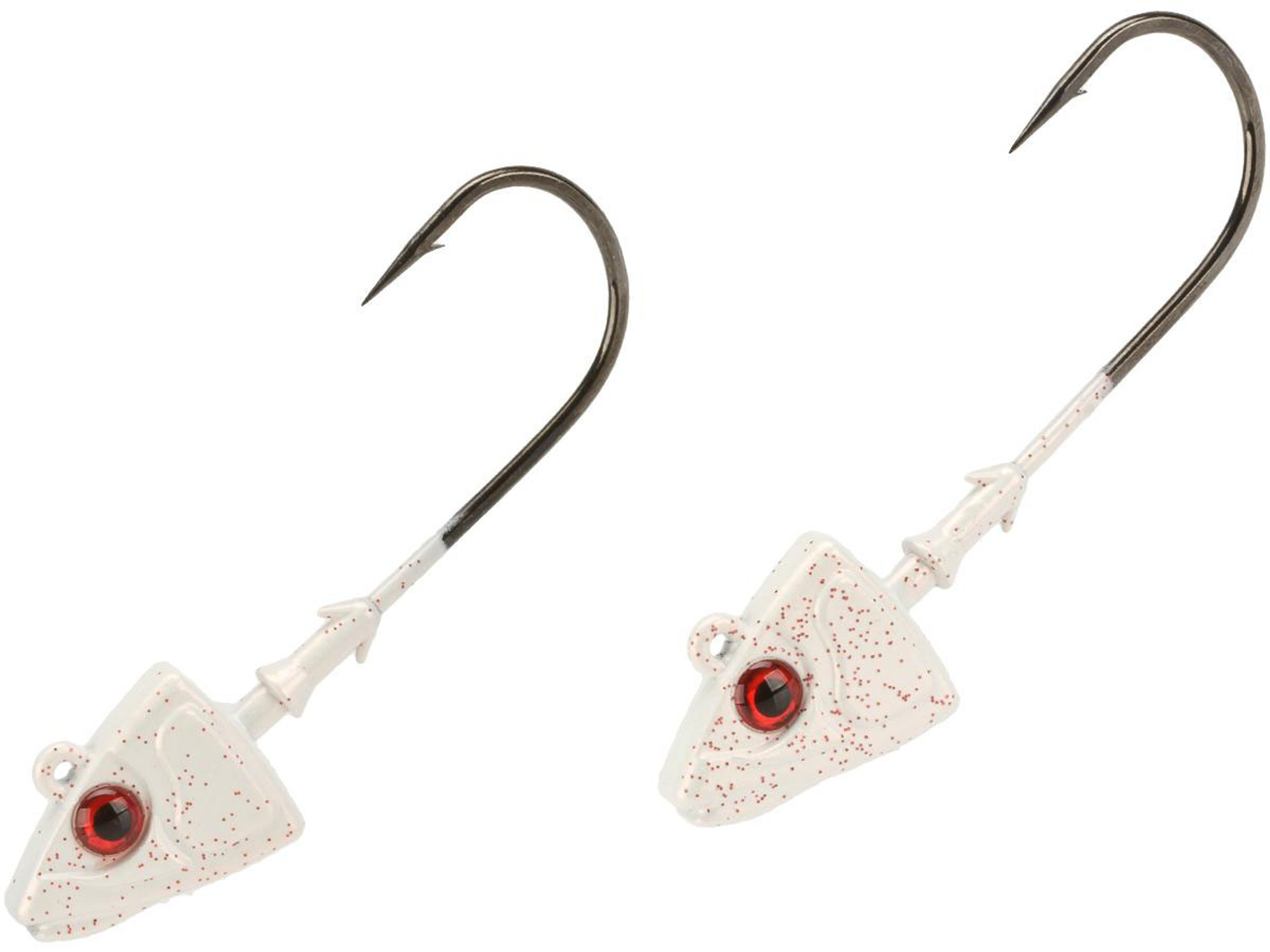 Mustad Shad/Darter Head 1 OZ 2X Strong 2XL - Pack of 2 (Color: Pearl UV with Red Eyes / Size 5/0)