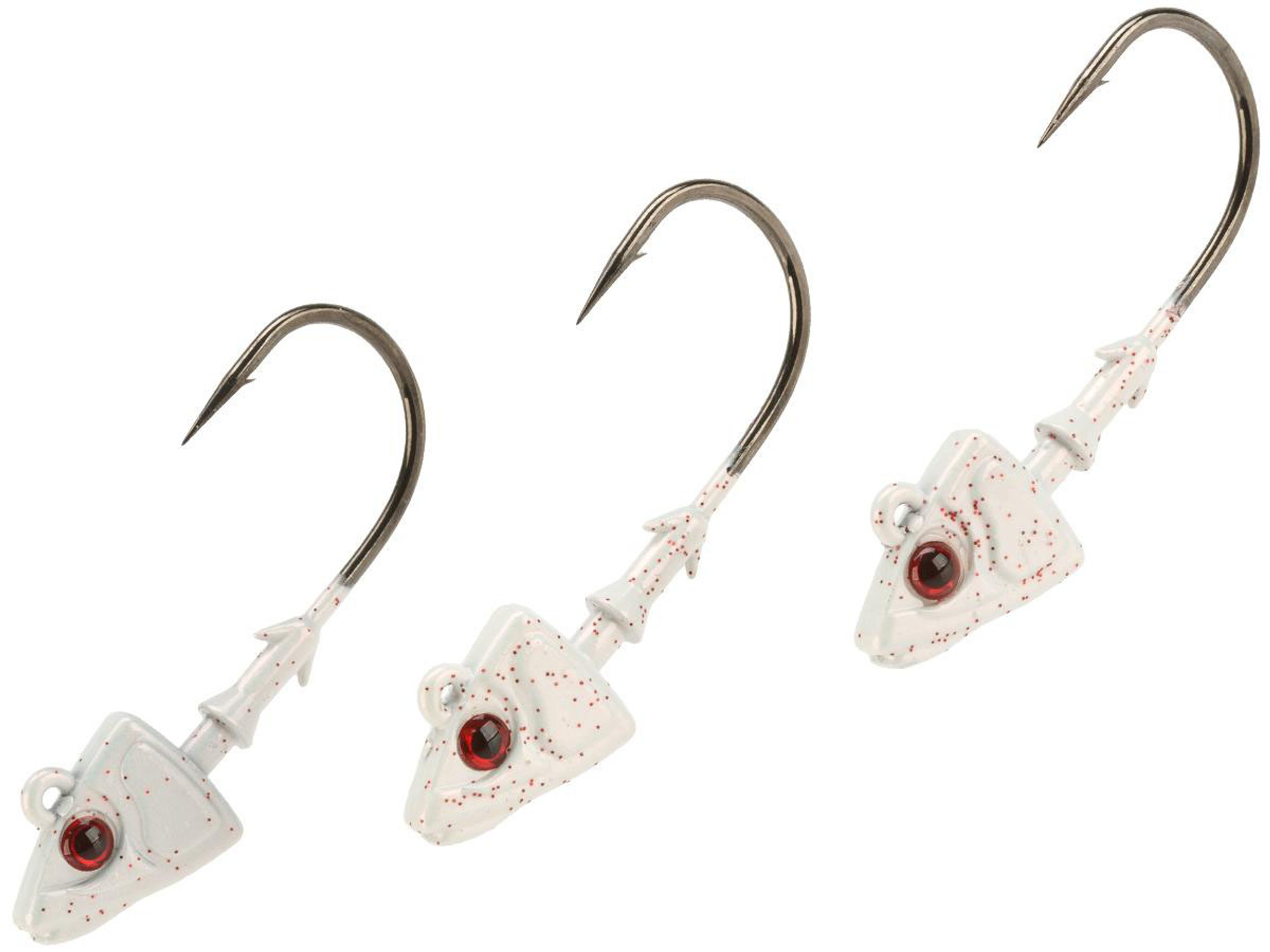 Mustad Shad/Darter Head 1/2 OZ 2X Strong - Pack of 3 (Color: Pearl UV with Red Eyes / Size 4/0)