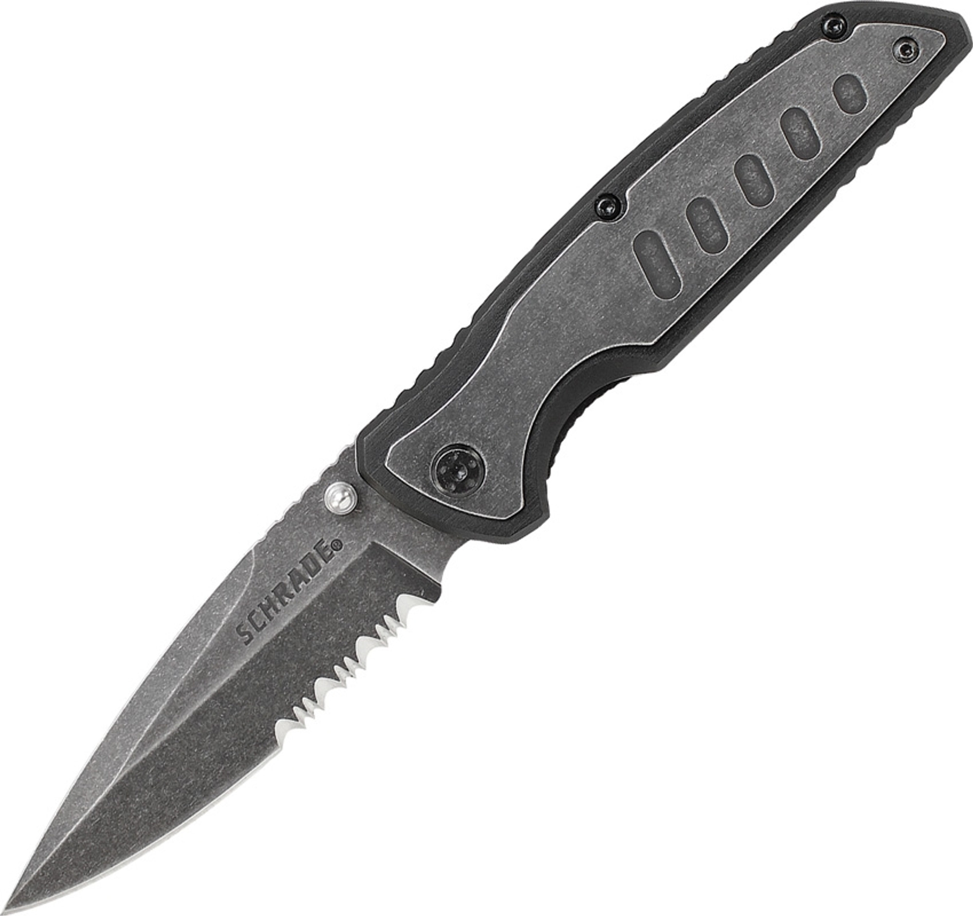 Stonewash Linerlock Serrated