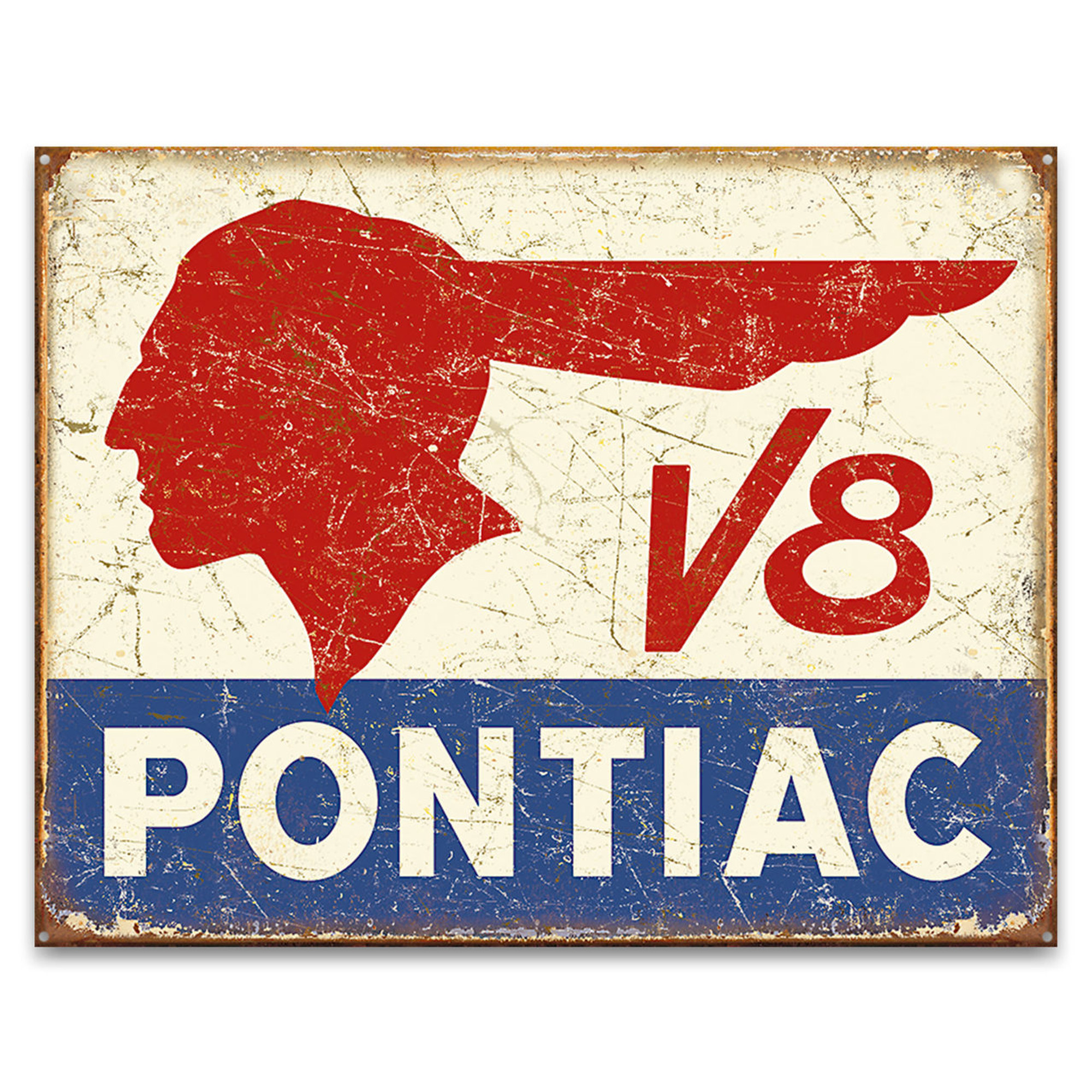 TIn Sign - Pontiac V8 Vintage Ad