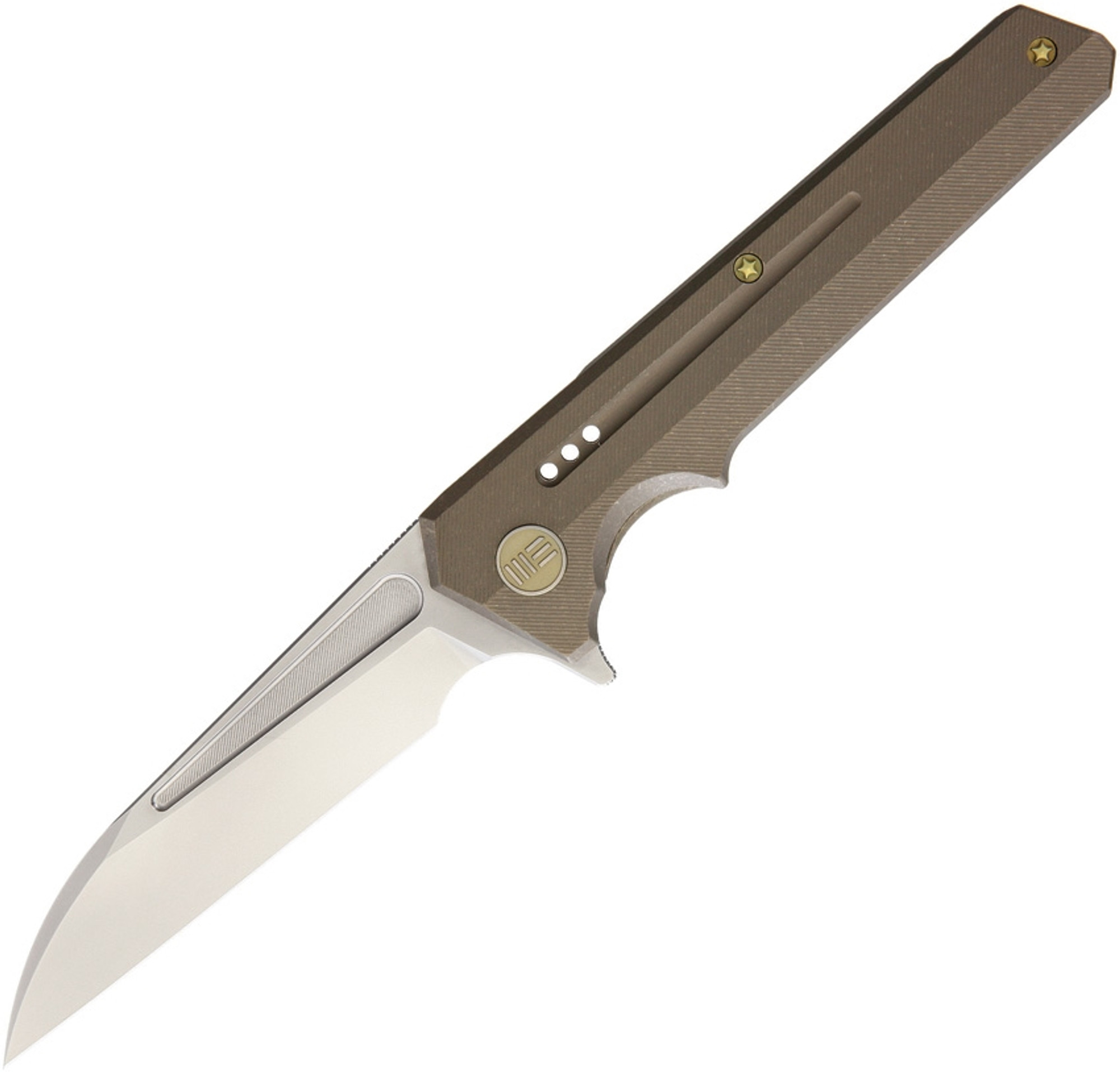 We Knife Wharncliffe  Framelock - Bronze