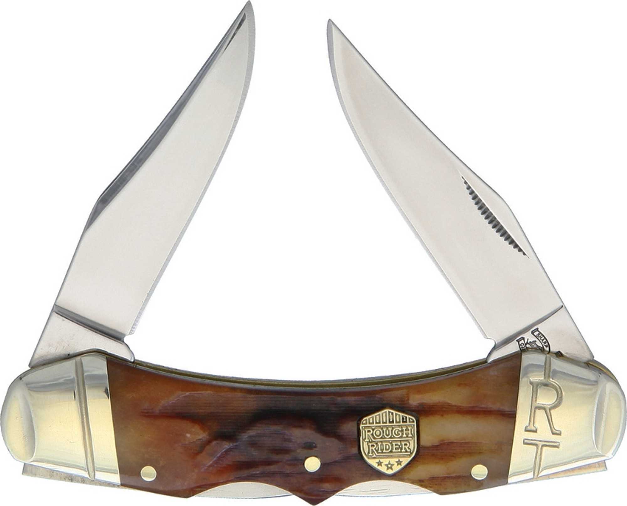 Double Lock Brown Stag Bone