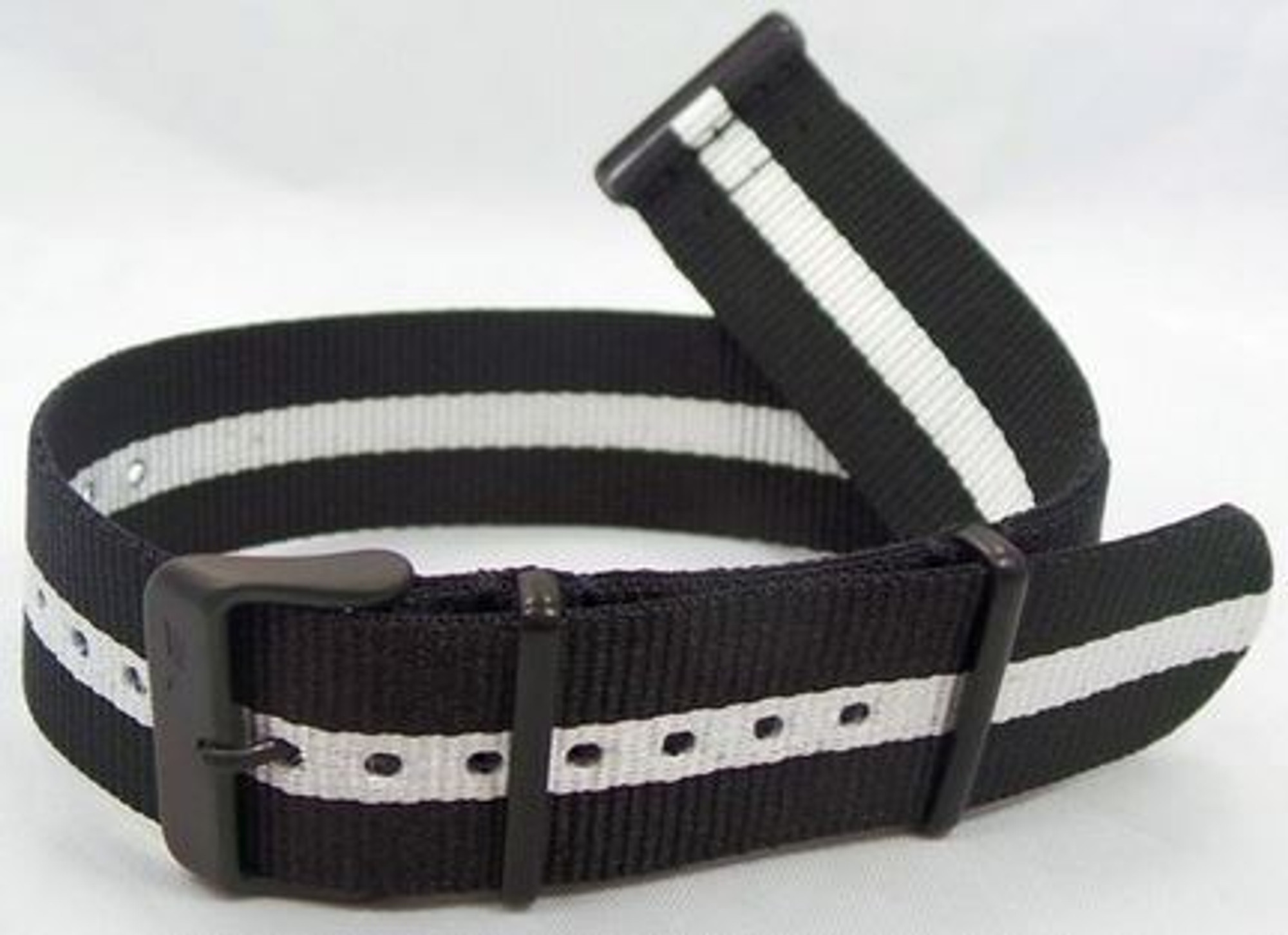 Vostok Europe NATO Ballistic Nylon Strap Black/White 24mm