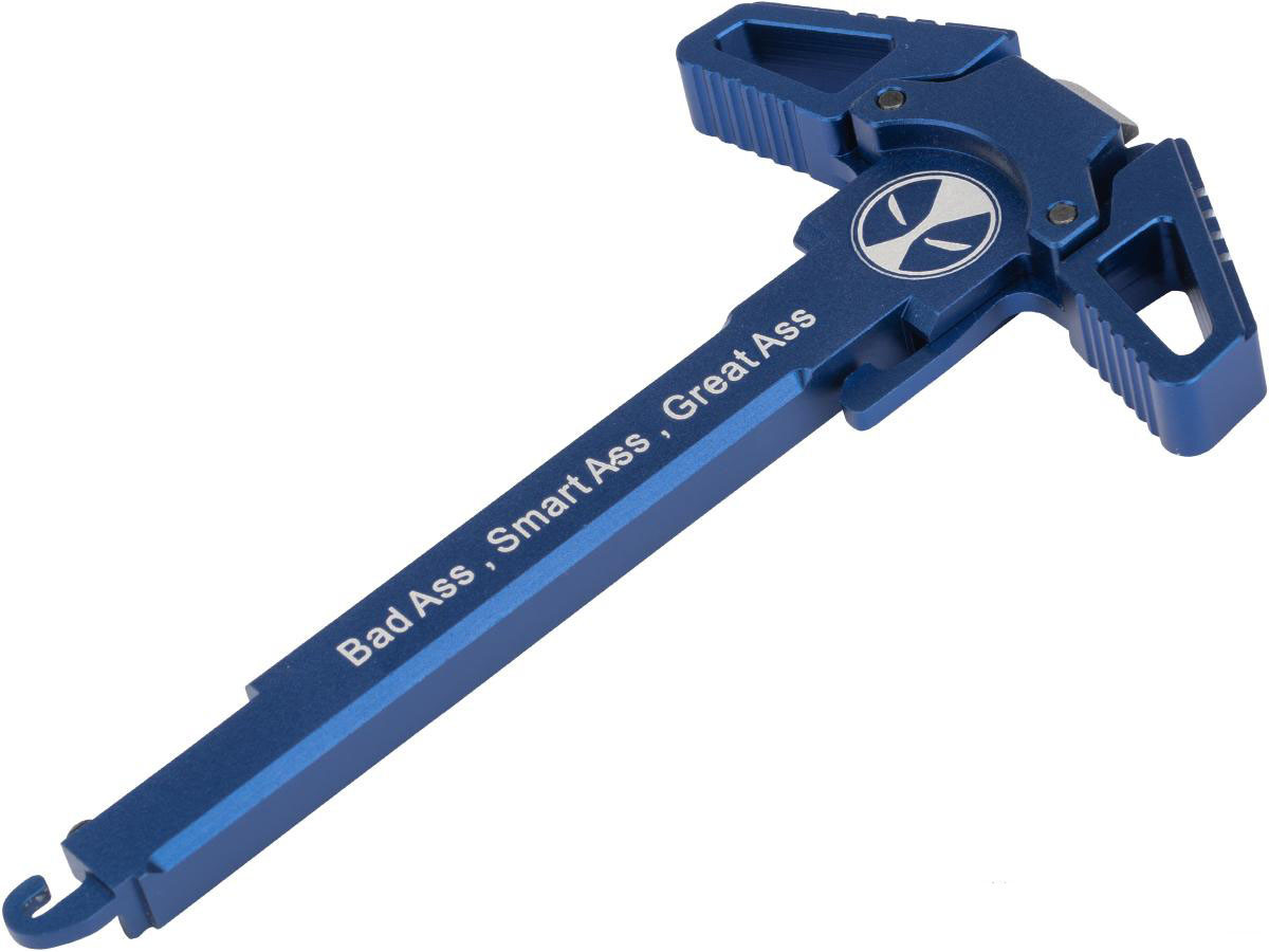 Angel Custom "Swift" Charging Handle for AR-15 M4 M16 Airsoft AEG Rifles (Logo: Blue / Bad Ass)