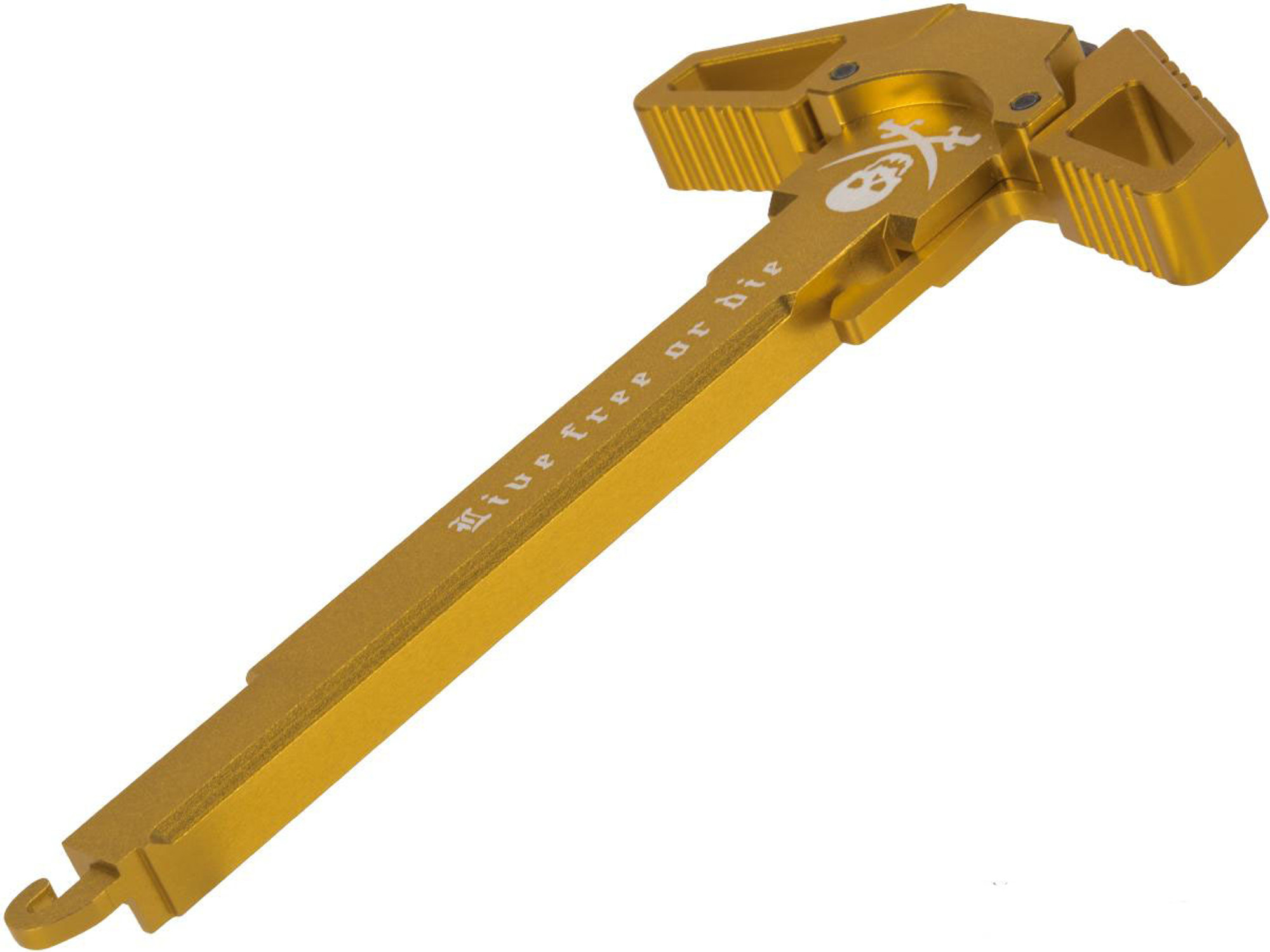 Angel Custom "Swift" Charging Handle for AR-15 M4 M16 Airsoft AEG Rifles (Logo: Gold / Live Free or Die)