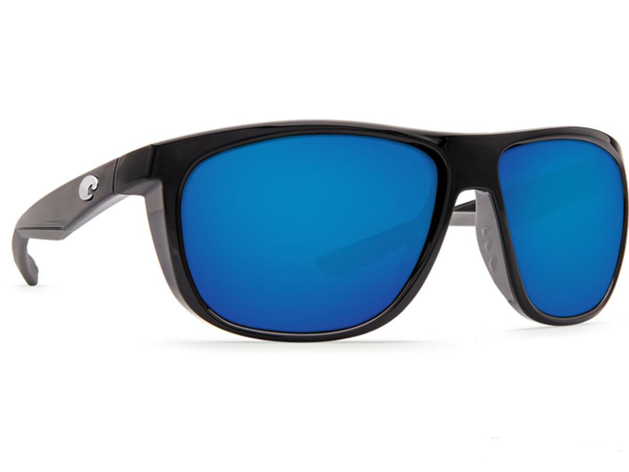 Costa Del Mar - Kiwa Polarized Sunglasses - Shiny Black / 580g Blue Mirror
