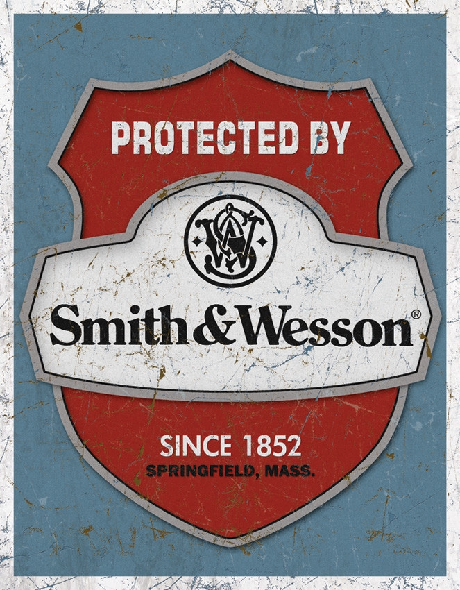 Tin Signs - Protected By S&W