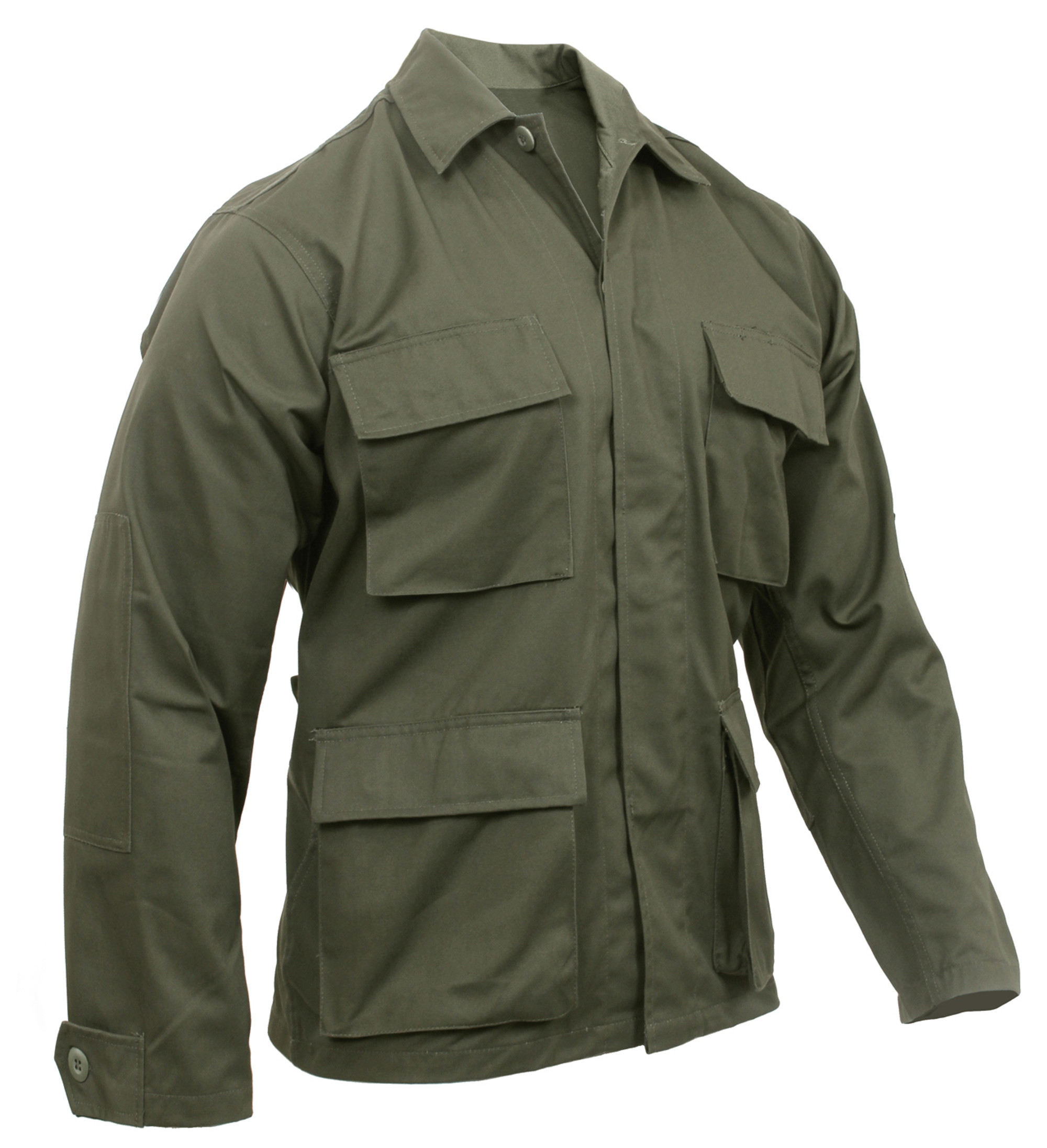 Rothco Poly/Cotton Twill Solid BDU Shirt - Olive Drab