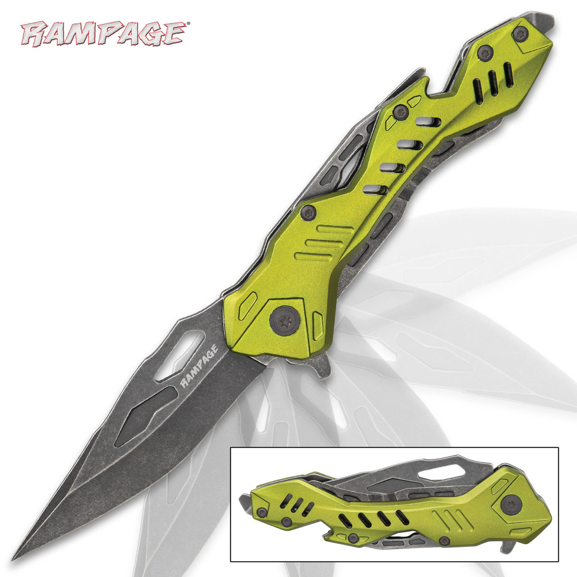 Rampage Atomica Assisted Opening Pocket Knife - Green