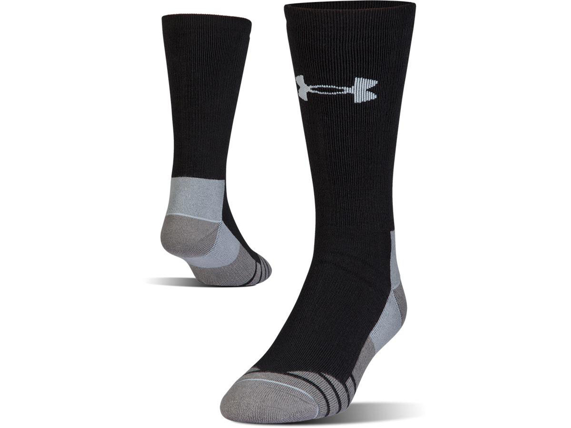 Under Armour Men's UA Hitch Heavy 3.0 Boot Sock (Color: Black - Steel / Large)