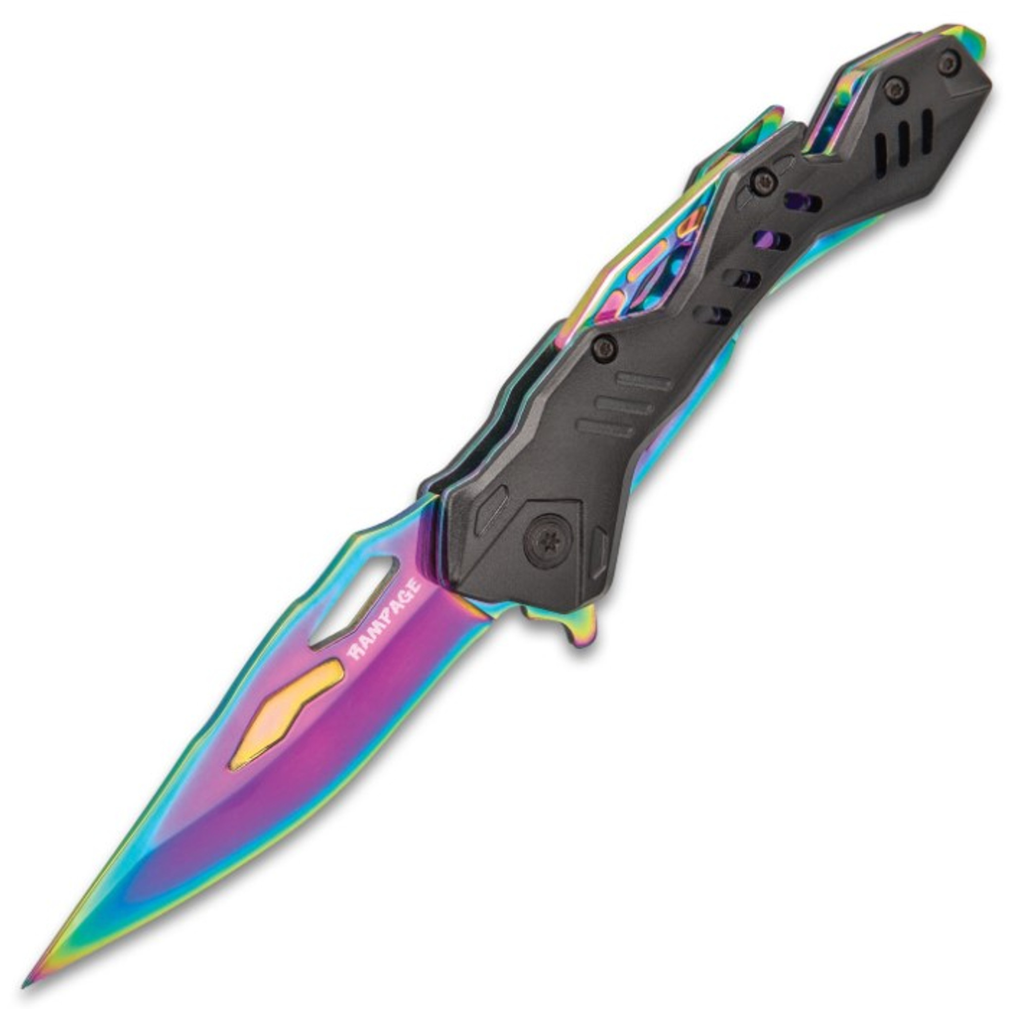 Rampage Atomica Assisted Opening Pocket Knife - Rainbow