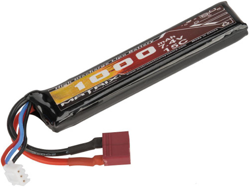 Matrix High Performance 7.4V Stick Type Airsoft LiPo Battery (Configuration: 1000mAh / 15C / Deans & Short Wire)