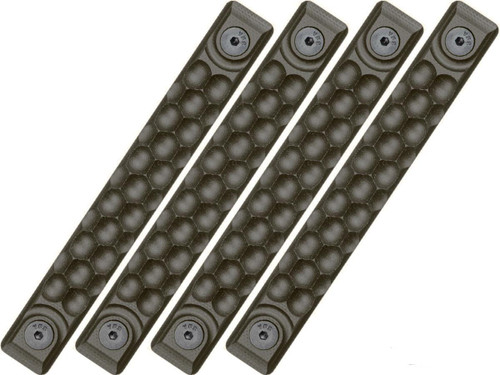 RailScales HTP Scales for Accessory Handguards (Model: OD Green / M-LOK / Honeycomb / 4 Pack / 2.5 Slot)
