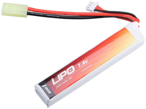 Echo1 7.4V 1450mAh 15C Buffer Tube Airsoft LiPo Battery