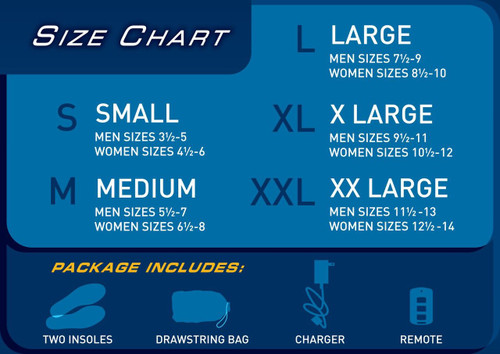 thermacell proflex heated insoles size chart