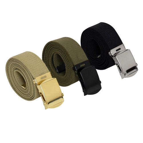 Rothco Military Web Belts In 3 Pack - Khaki, Black, Olive Drab 54"