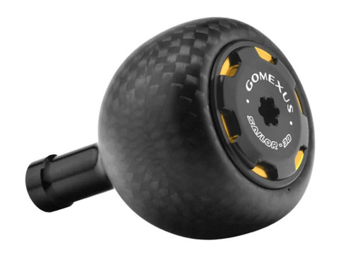 Gomexus Toray Carbon Fiber Power Knob for Spinning Reel (Color: Black-Gold)