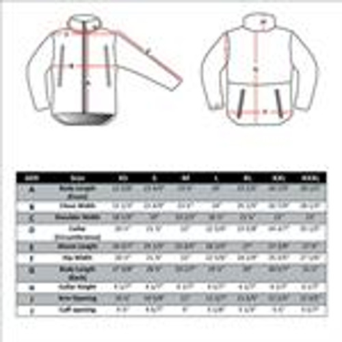 Condor Jacket Size Chart