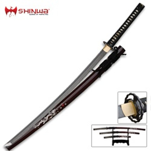 Shinwa Pearl Maroon Samuari Sword Set