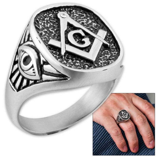 Masonic Freemason Men's Stainless Steel Ring