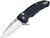 Houge X1-Microflip 2.75" Folder Drop Point Blade with Aluminum Frame (Color: Matte Black)