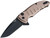 Houge X1-Microflip 2.75" Folder Drop Point Blade with Aluminum Frame (Color: Flat Dark Earth)