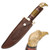 Timber Rattler "Wind Sultan" Golden Eagle Head Fixed Blade Knife with Leather Sheath