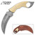 Timber Wolf Creamy Bone Karambit Knife w/Sheath - Damascus