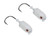 Mustad Bullet Head 2 OZ 1X Strong - Pack of 2 (Color: White with Red Eyes / Size 7 /0)
