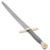 Legends In Steel Medieval Damascus Sword And Scabbard - Damascus Steel Blade, Wire-Wrapped Hilt, Brass Crossguard And Pommel