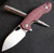 GiantMouse ACE Biblio Flipper Folding Knife, M390, Micarta Burgundy, GMBIBBURG