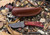 Grohmann Flat Grind Mini Skinner Fixed Knife, Xtra Resinwood, Leather Sheath, X104SF