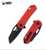 Kubey Flipper Folding Knife, D2 Black SW, G10 Red, KU332C