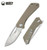 Kubey Front Flipper Folding Knife, D2 Satin, G10 Tan, KU331F