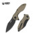 Kubey Noble Flipper Folding Knife, D2 Black SW, G10 Tan, KU236I