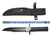 12" Black Handle Survival Knife w/Compass