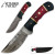 Timber Wolf Black & Red Pakkawood Hunter Damascus Fixed Blade Knife