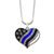 Thin Blue Line Heart Necklace