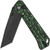 QSP Knife Grebe T Button Lock Green CF